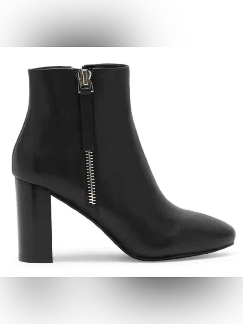 Jeffrey Campbell Prianka Black Booties 3.5” Block Heel Size 8 Minimalist